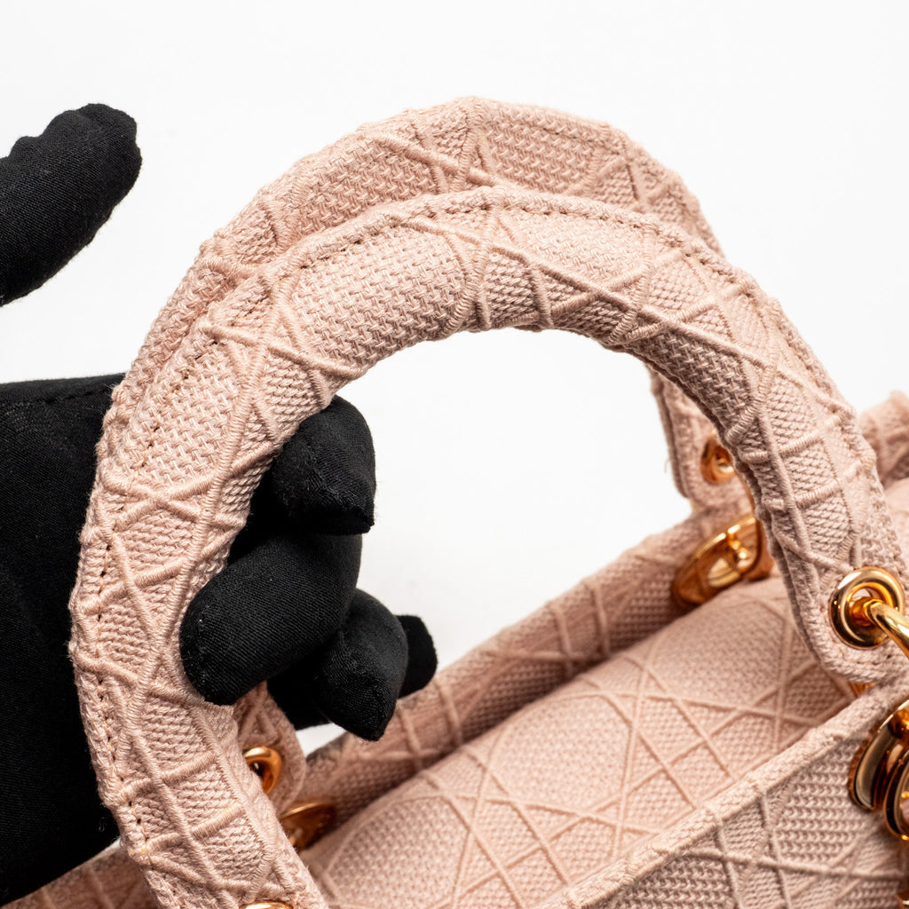 DIOR MEDIUM LADY D-LITE BAG CANNAGE EMBROIDERY ROSEWOOD RGHW