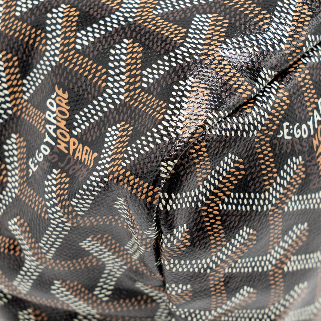 GOYARD BOHEME HOBO BAG GOYARDINE CANVAS BLACK SHW