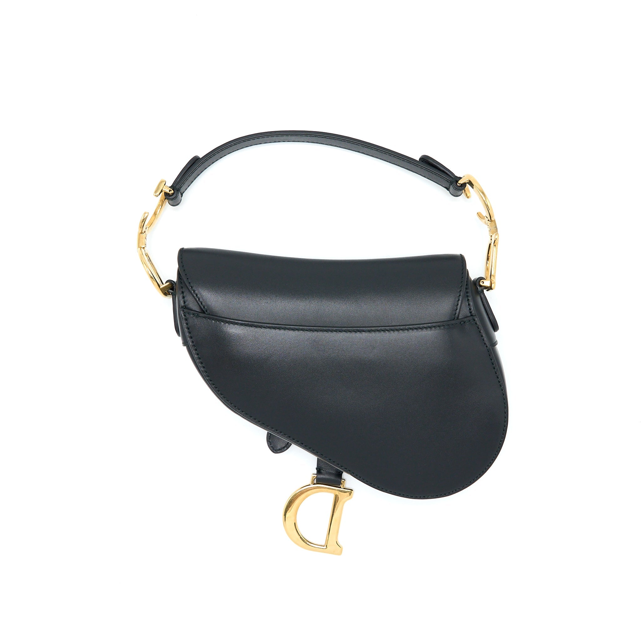 DIOR MINI SADDLE BAG CALFSKIN BLACK GHW