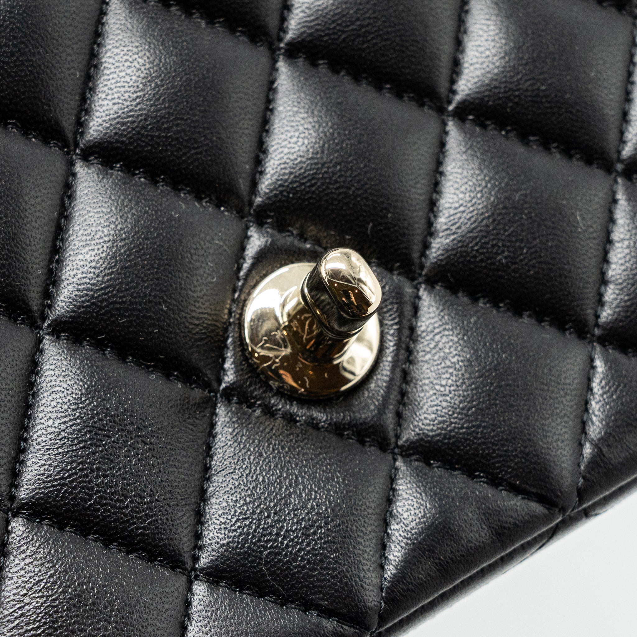 CHANEL TOP HANDLE MINI RECTANGULAR FLAP BAG LAMBSKIN BLACK LGHW (MICROCHIP)