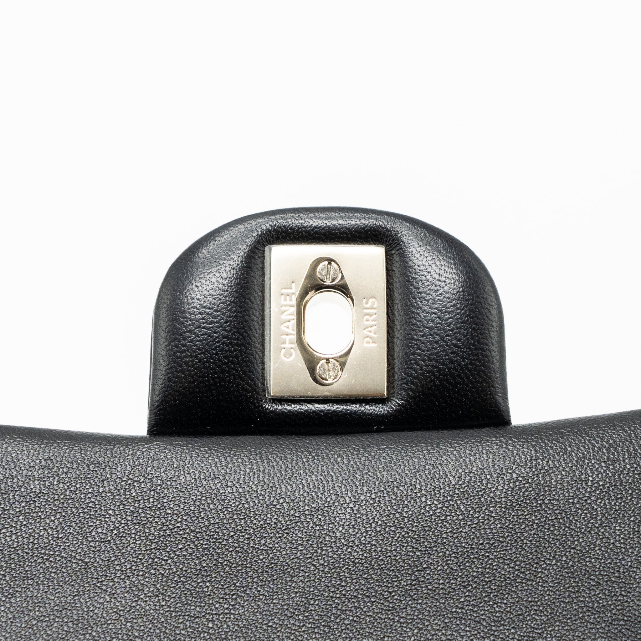 CHANEL TOP HANDLE MINI RECTANGULAR FLAP BAG LAMBSKIN BLACK LGHW (MICROCHIP)