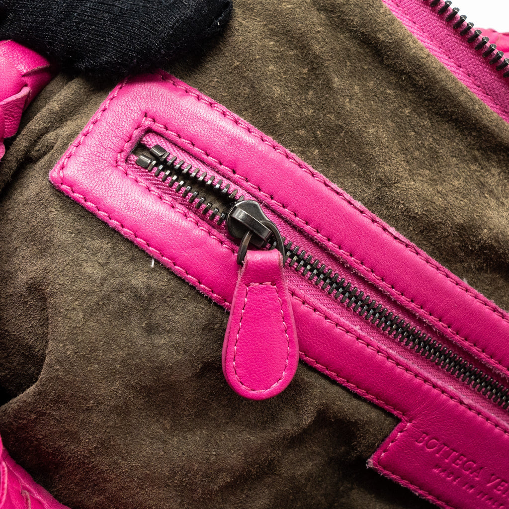 BOTTEGA VENETA INTRECCIATO LARGE SHOULDER BAG NAPPA PINK SHW