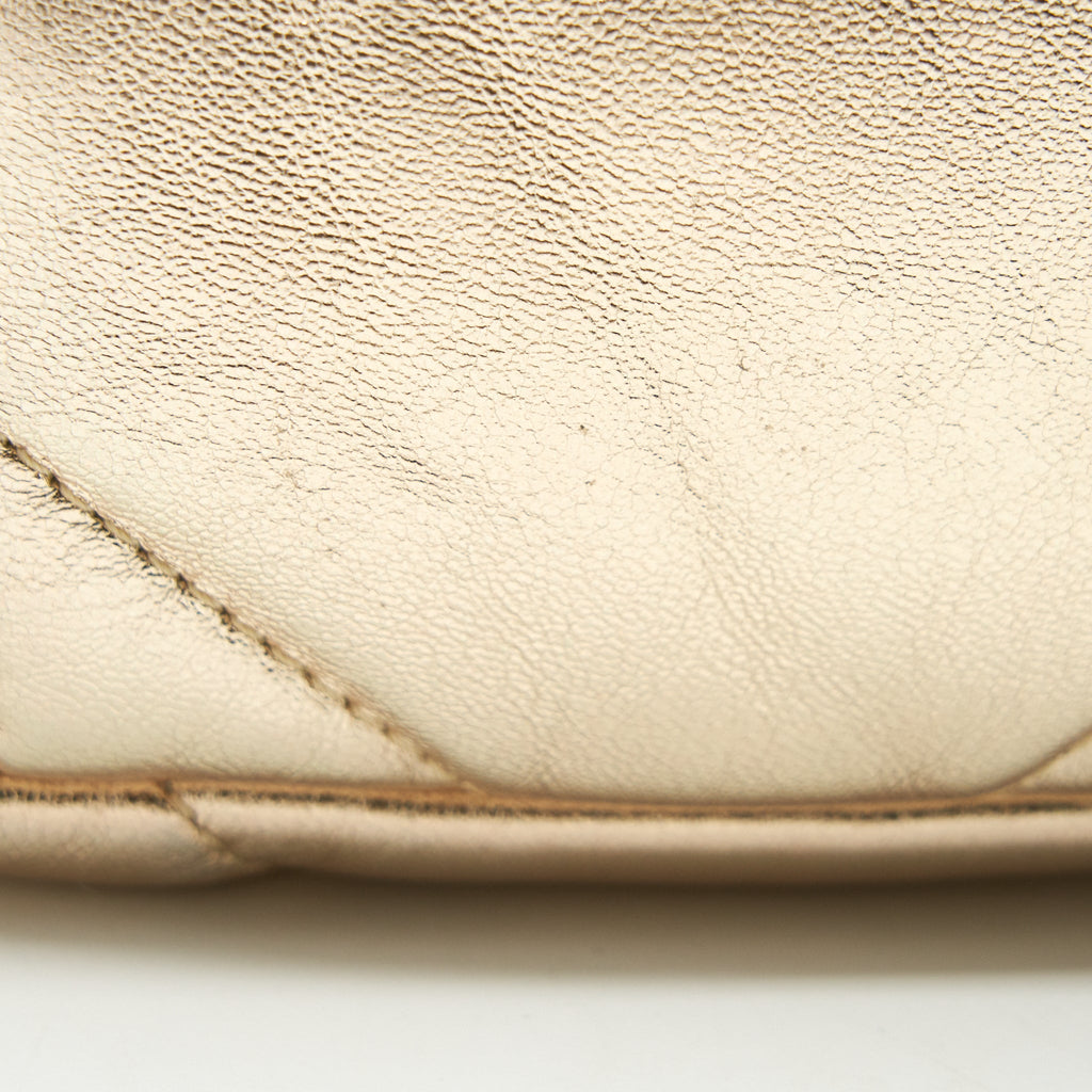 CHANEL SMALL 19 BAG GOLD COLOR WITH GOLD/ SILVER HARDWARE