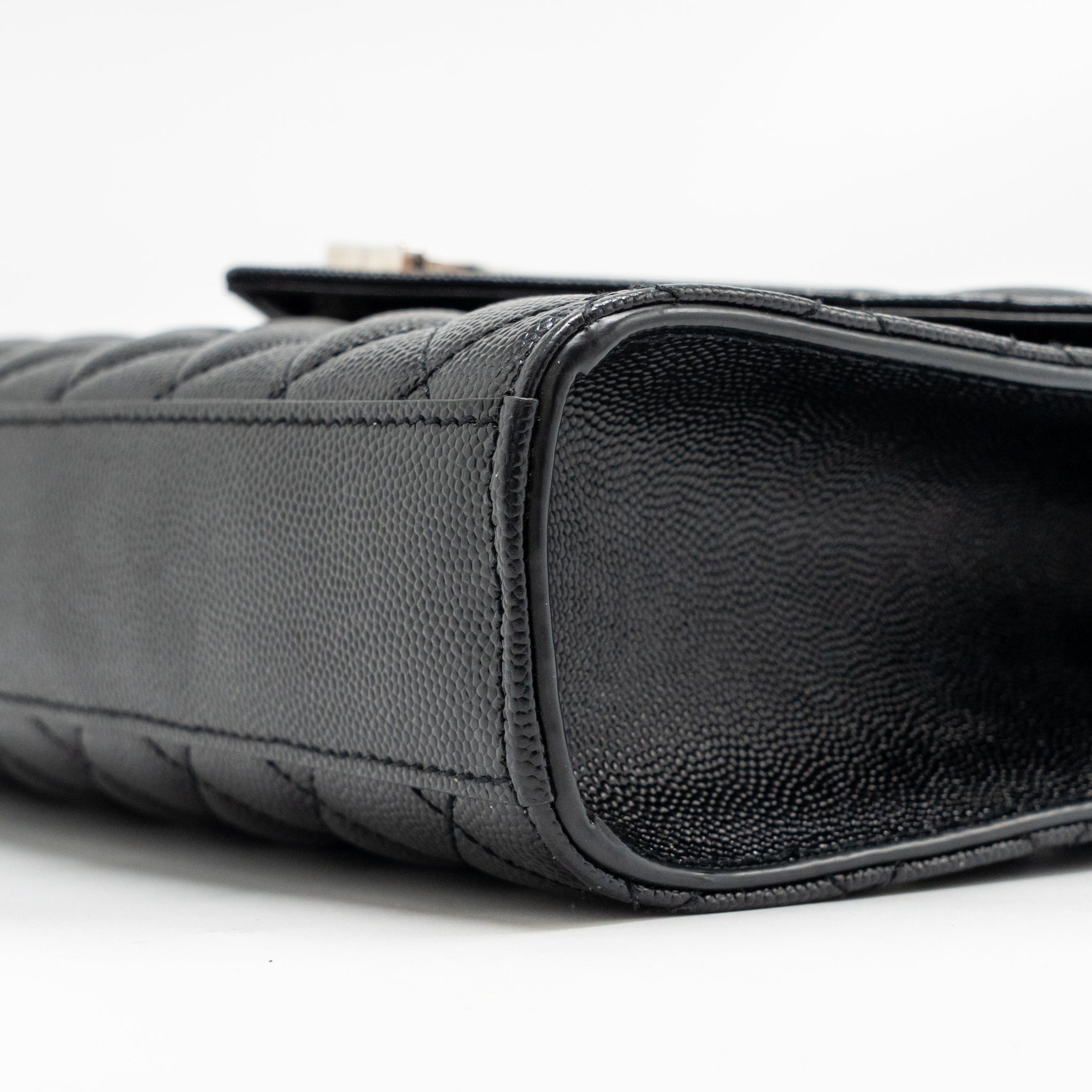 SAINT LAURENT/YSL MEDIUM ENVELOP BAG GRAINED CALFSKIN BLACK SHW