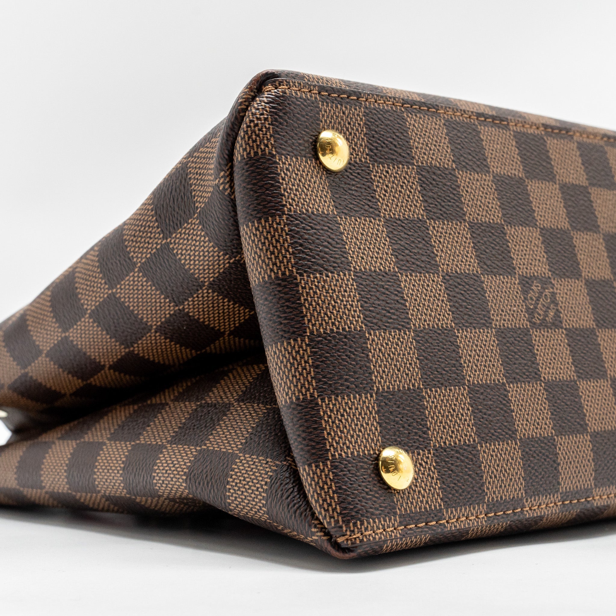 LOUIS VUITTON RIVERSIDE TOTE BAG DAMIER EBENE CANVAS RED/BROWN GHW