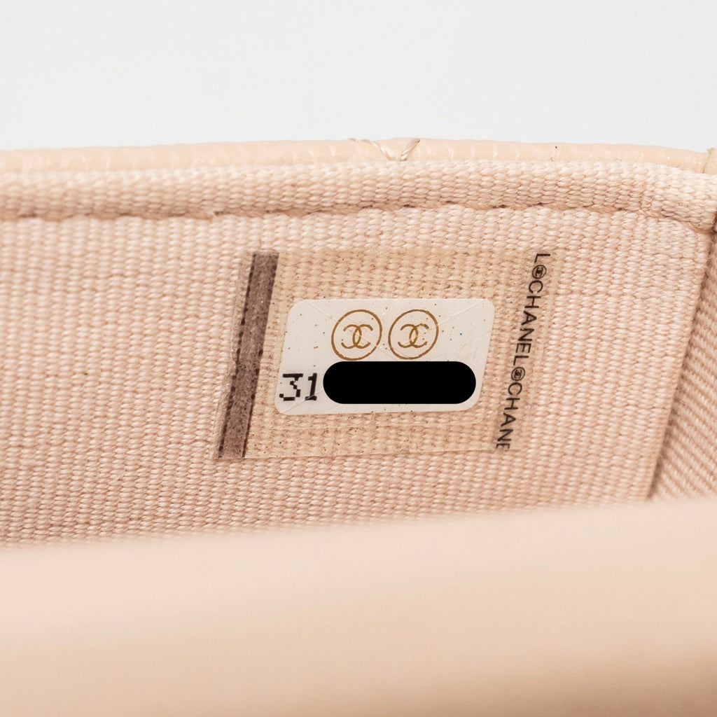 CHANEL MINI CLUTCH WITH CHAIN CAVIAR BEIGE LGHW