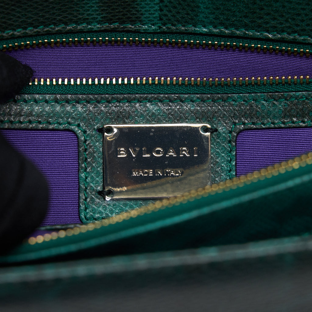 BVLGARI SERPENTI FOREVER SHOULDER BAG FOREST EMERALD GREEN SHINY KARUNG SKIN