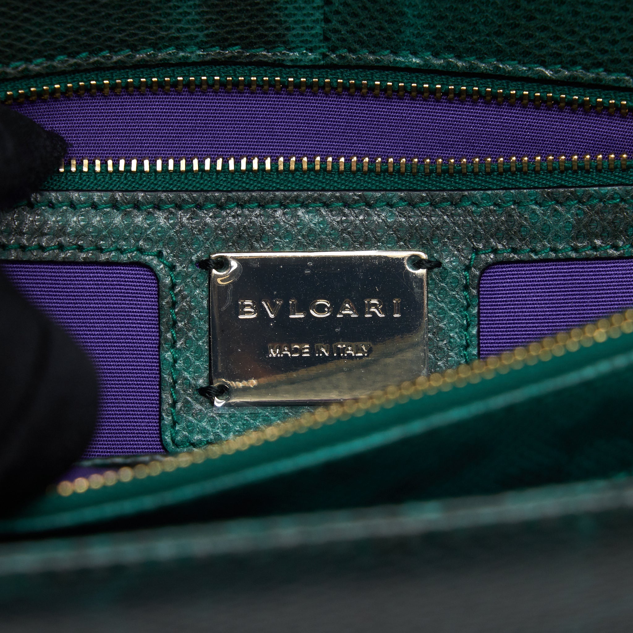 BVLGARI SERPENTI FOREVER SHOULDER BAG FOREST EMERALD GREEN SHINY KARUNG SKIN