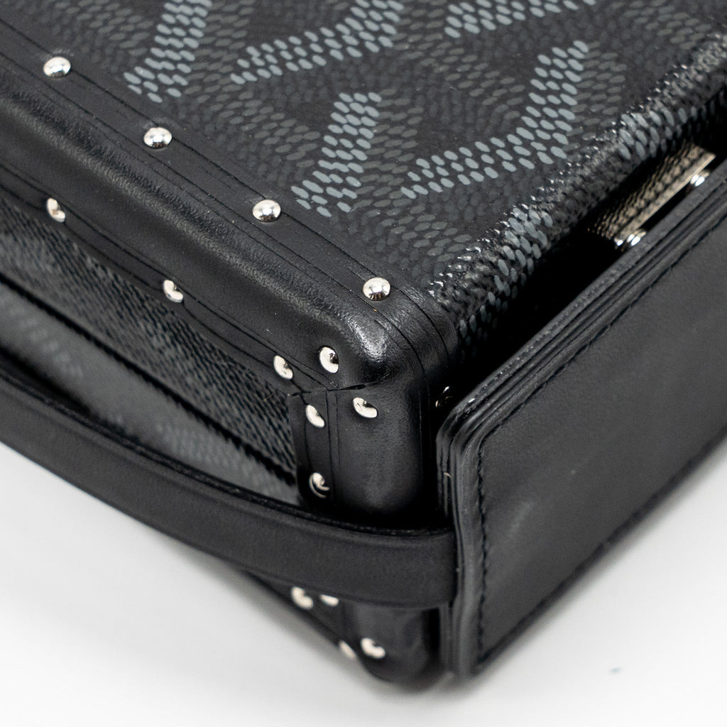 GOYARD MINAUDIERE TRUNK BAG GOYARDINE CANVAS BLACK SHW