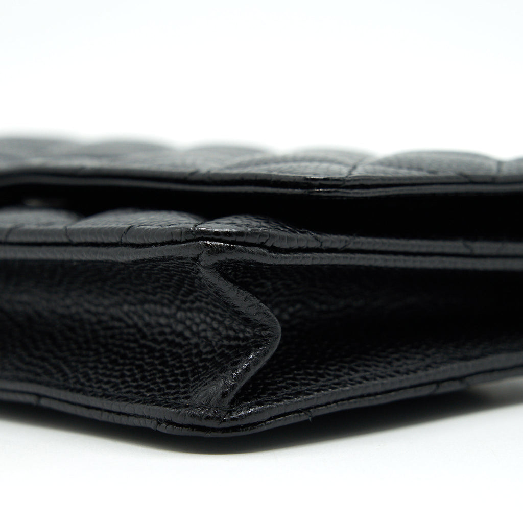 CHANEL CAVIAR CLASSIC WALLET ON CHAIN BLACK CAVIAR SHW