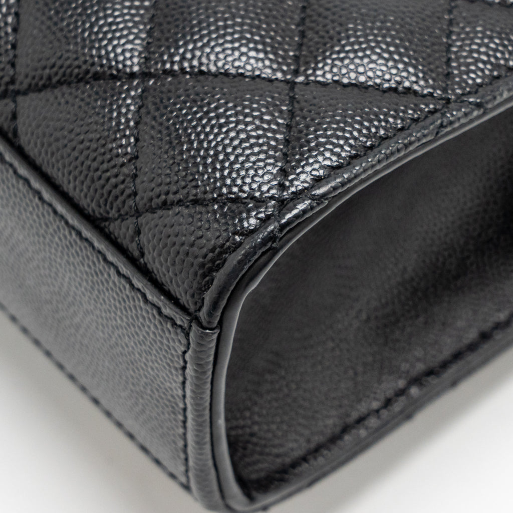 SAINT LAURENT/YSL MEDIUM ENVELOP BAG GRAINED CALFSKIN BLACK SHW