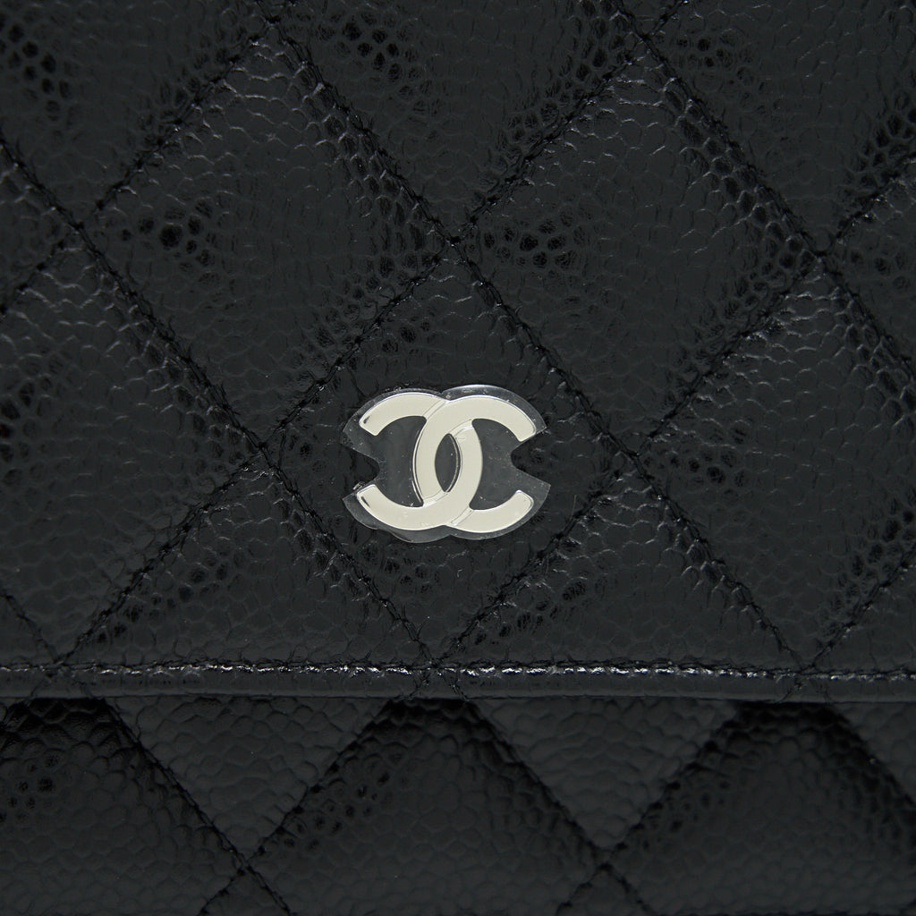 CHANEL CAVIAR CLASSIC WALLET ON CHAIN BLACK CAVIAR SHW