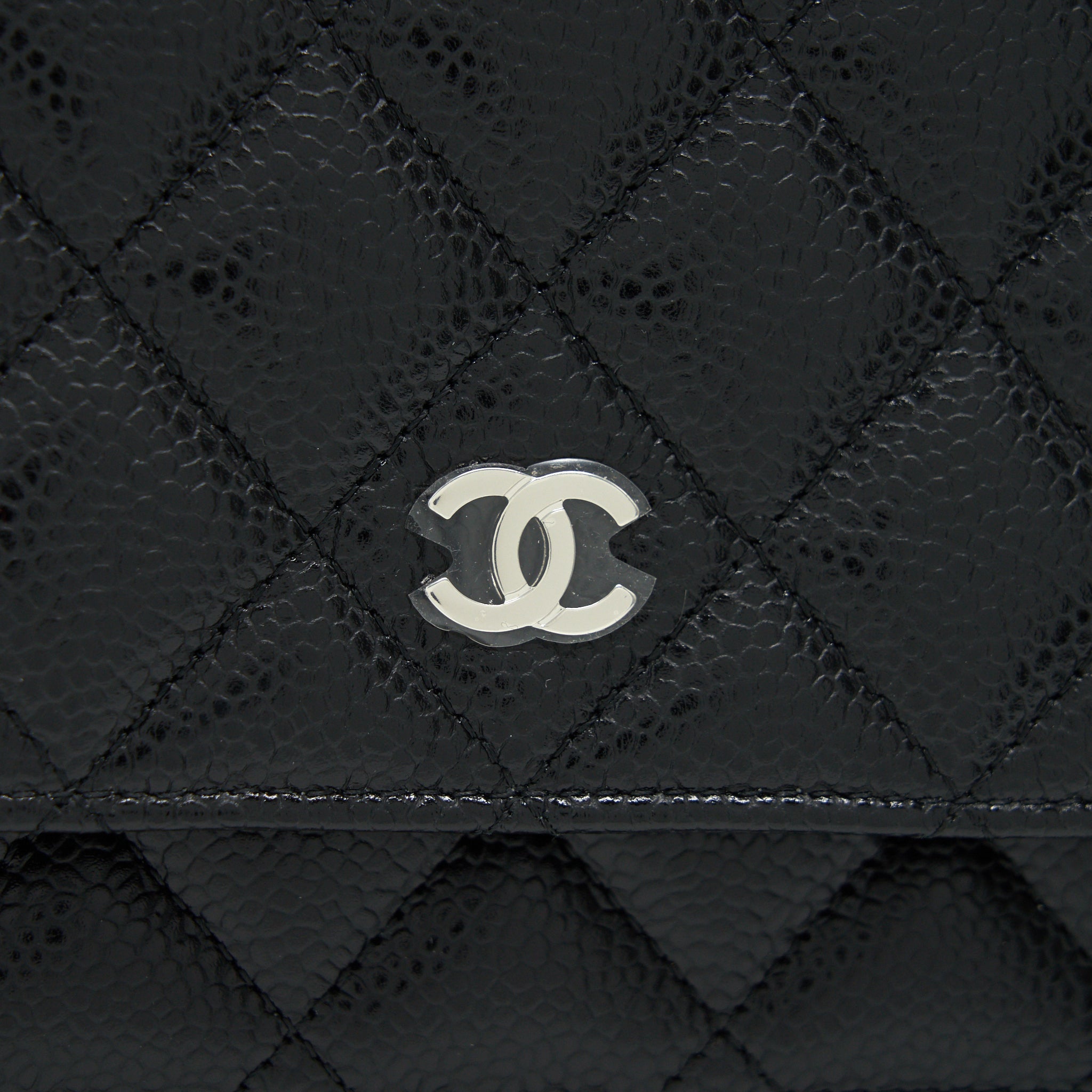 CHANEL CAVIAR CLASSIC WALLET ON CHAIN BLACK CAVIAR SHW