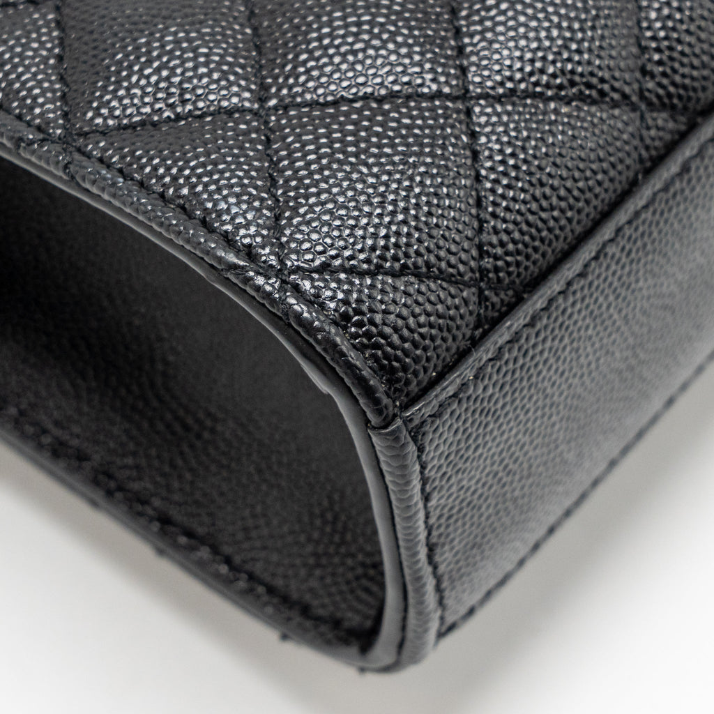 SAINT LAURENT/YSL MEDIUM ENVELOP BAG GRAINED CALFSKIN BLACK SHW