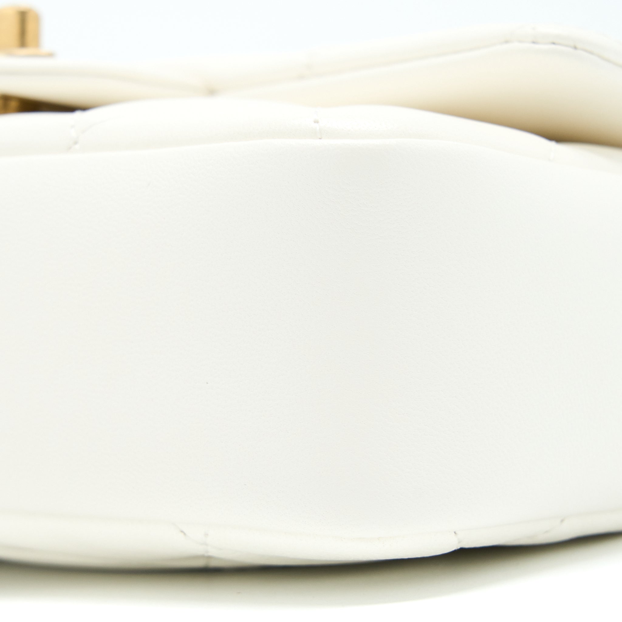 CHANEL QUILTED FLAP BAG WITH HEART CHARM CHAIN LAMBSKIN WHITE GHW(MICROCHIP)