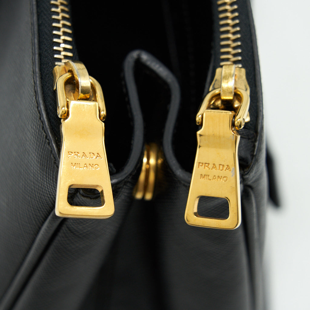 PRADA SAFFIANO LARGE TOTE BAG BLACK GHW