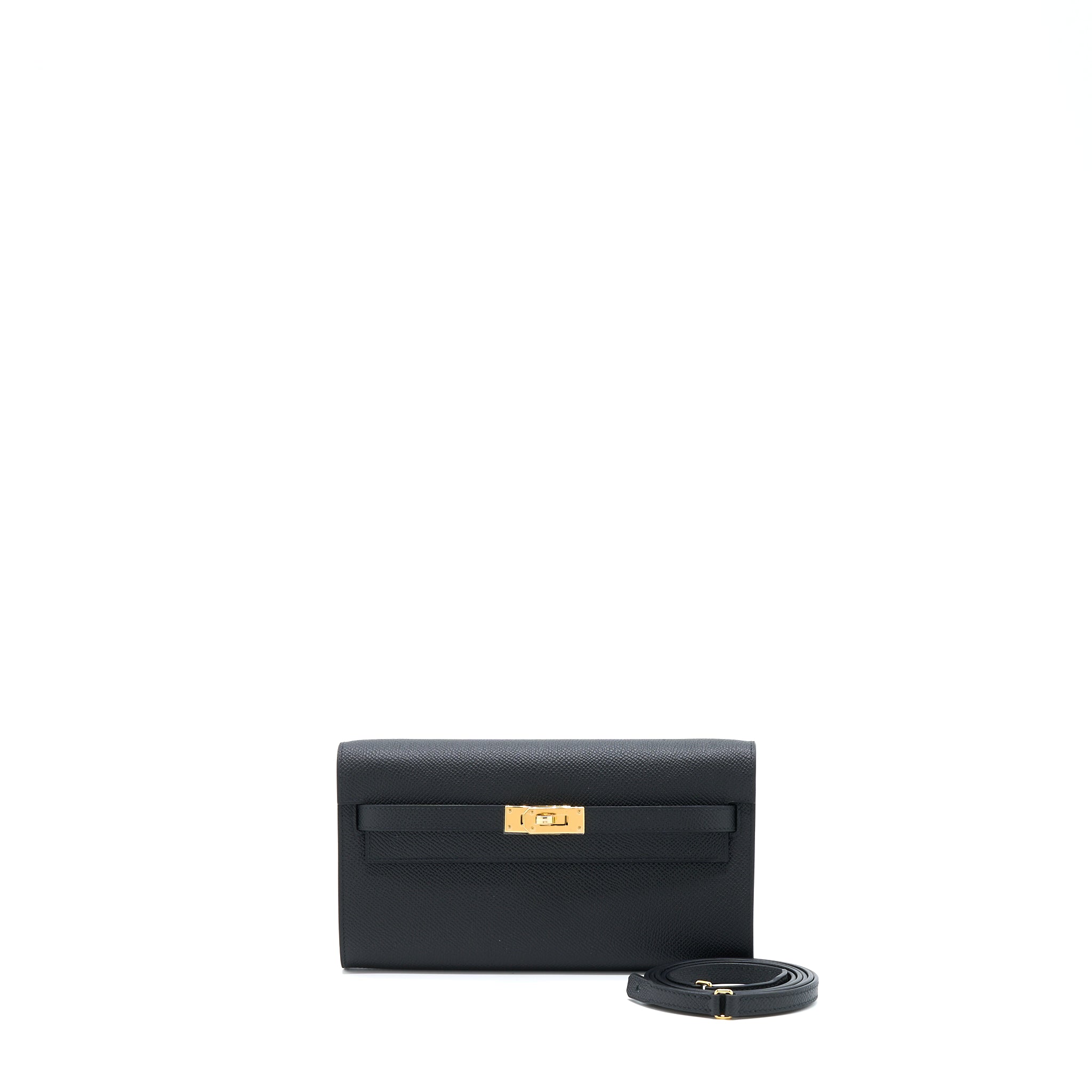HERMES KELLY TO GO EPSOM BLACK GHW