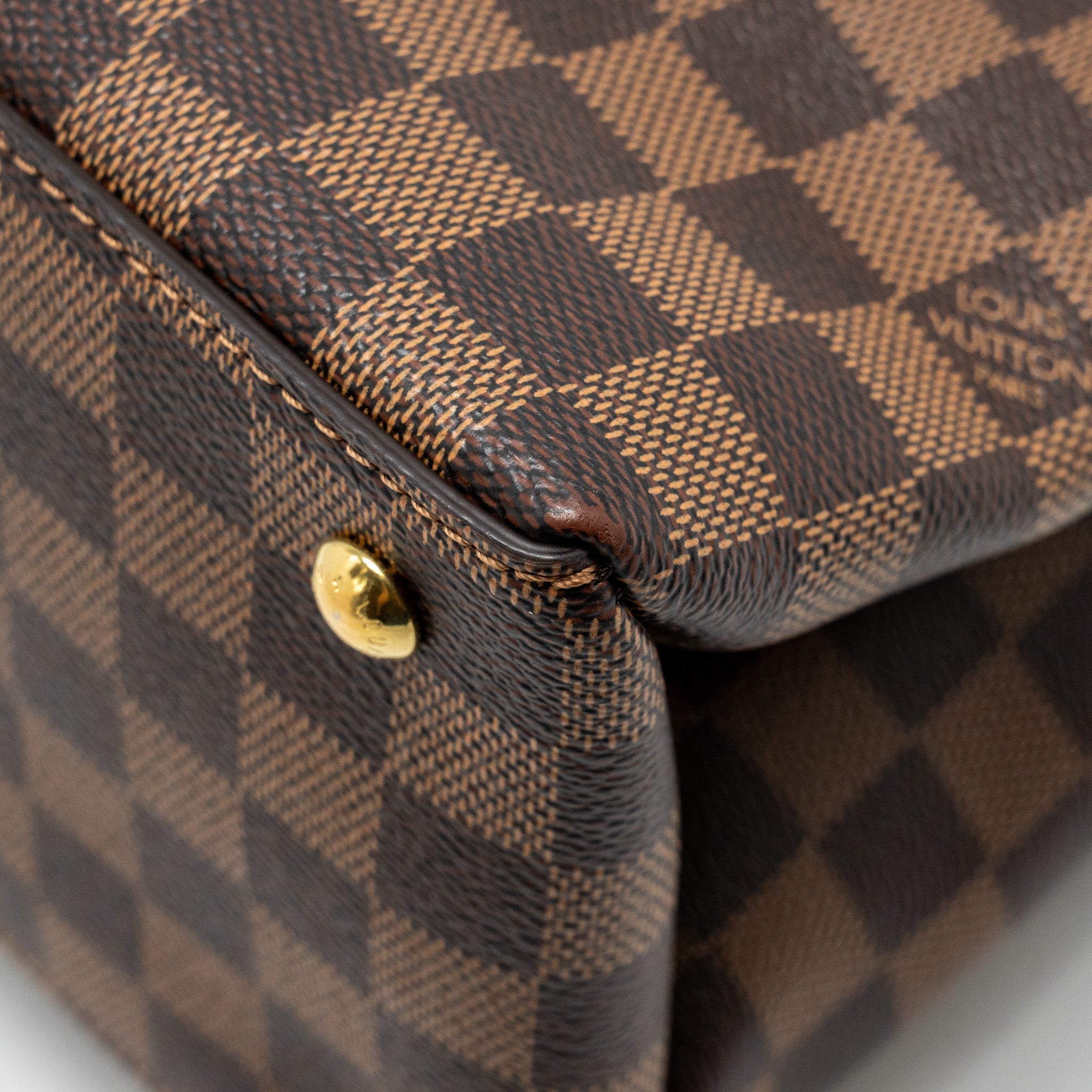 LOUIS VUITTON RIVERSIDE TOTE BAG DAMIER EBENE CANVAS RED/BROWN GHW