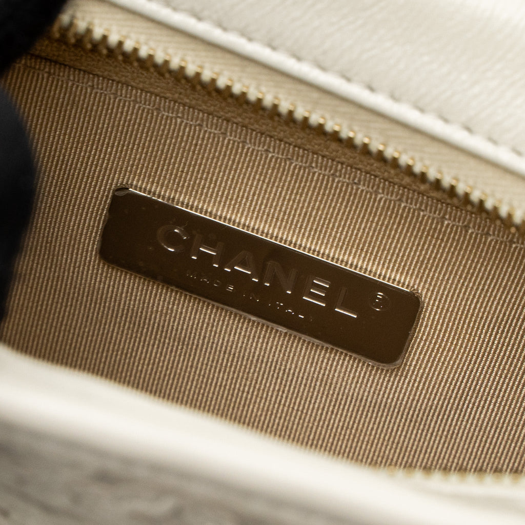 CHANEL SMALL GABRIELLE HOBO BAG LIMITED EDITION CALFSKIN WHITE MULTICOLOUR HARDWARE