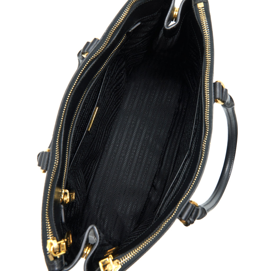 PRADA SAFFIANO LARGE TOTE BAG BLACK GHW