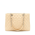 CHANEL GRAND SHOPPING TOTE BAG CAVIAR BEIGE SHW