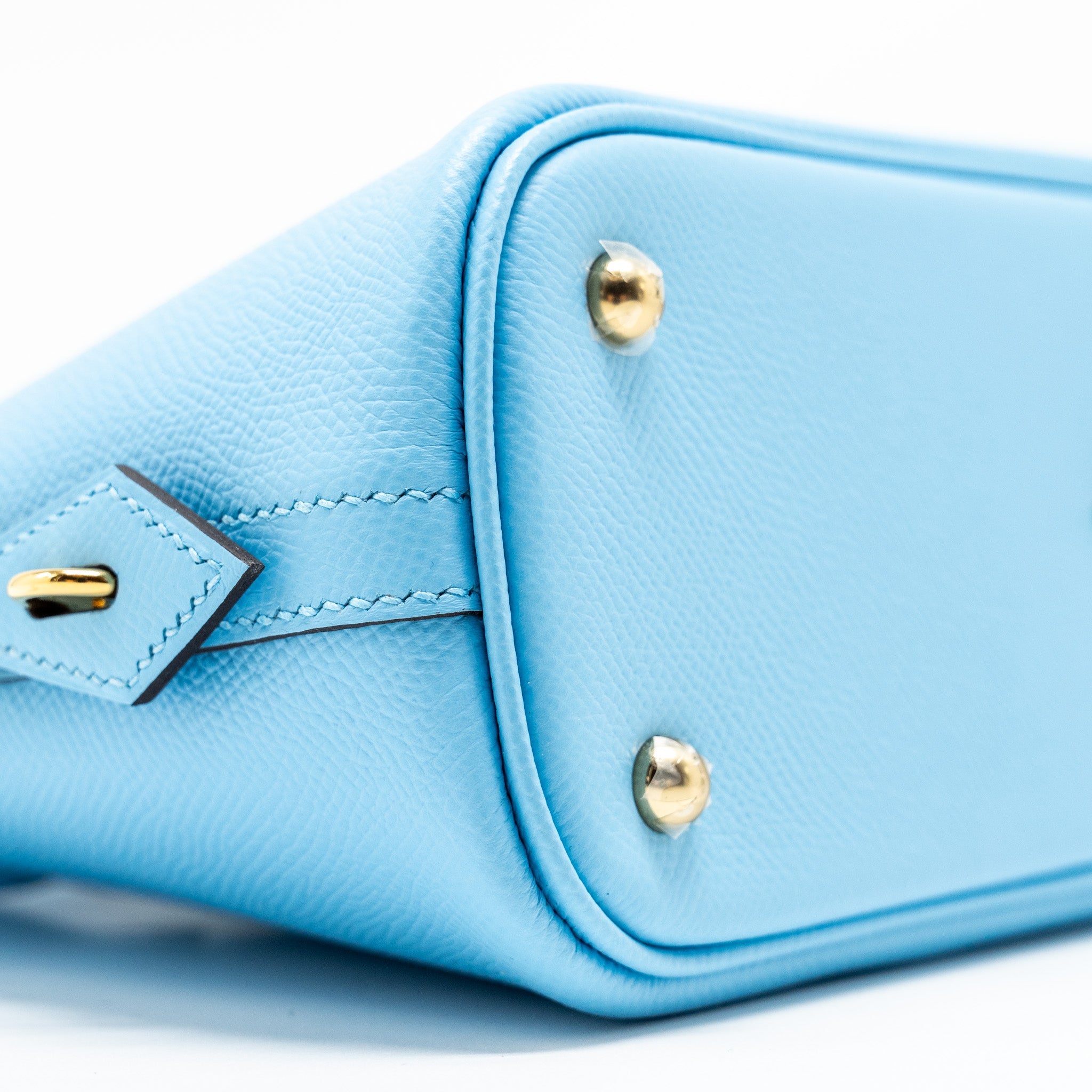 HERMES BOLIDE 1923 25 EPSOM 7N BLUE CELESTE GHW