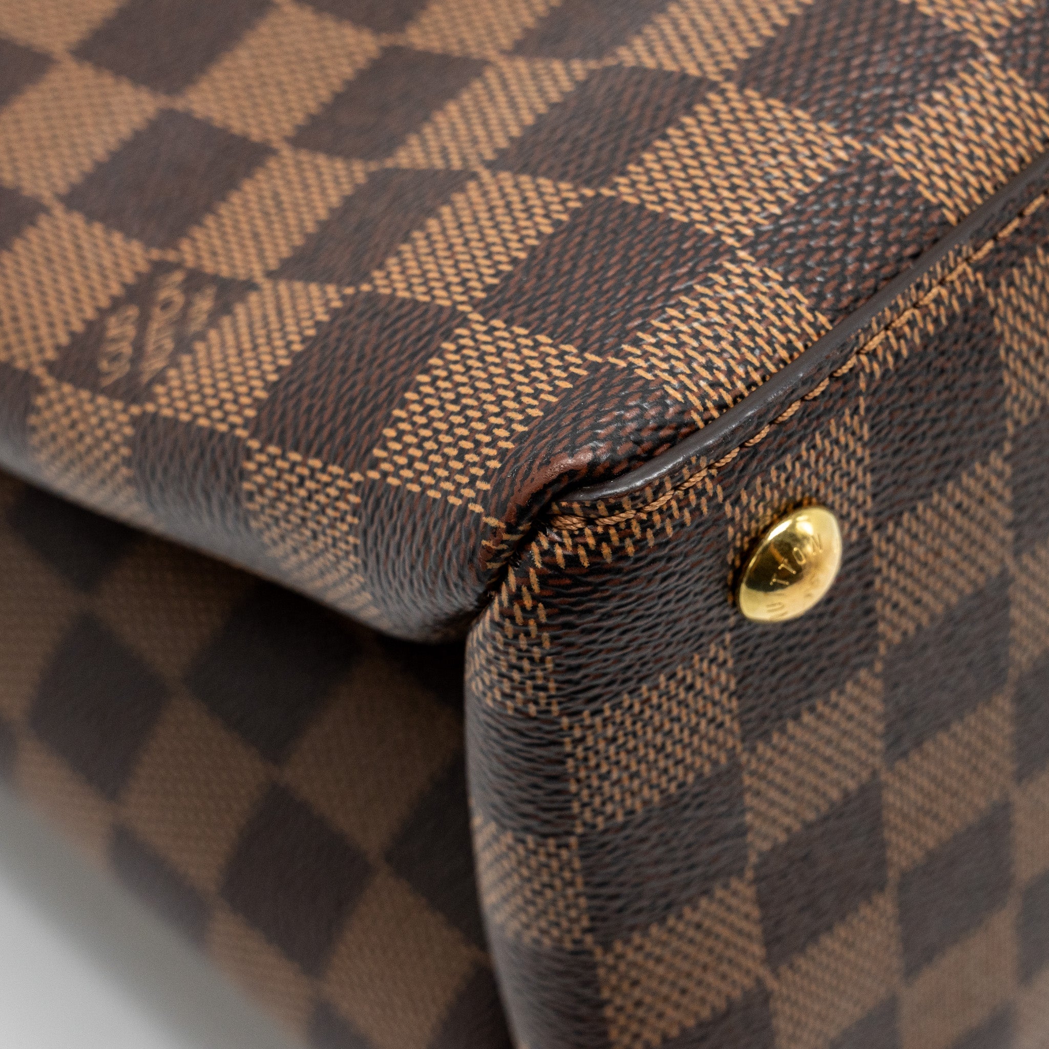 LOUIS VUITTON RIVERSIDE TOTE BAG DAMIER EBENE CANVAS RED/BROWN GHW