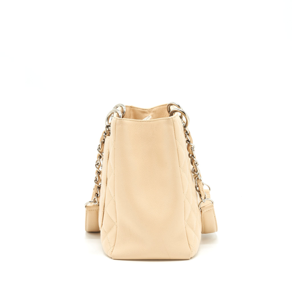 CHANEL GRAND SHOPPING TOTE BAG CAVIAR BEIGE SHW