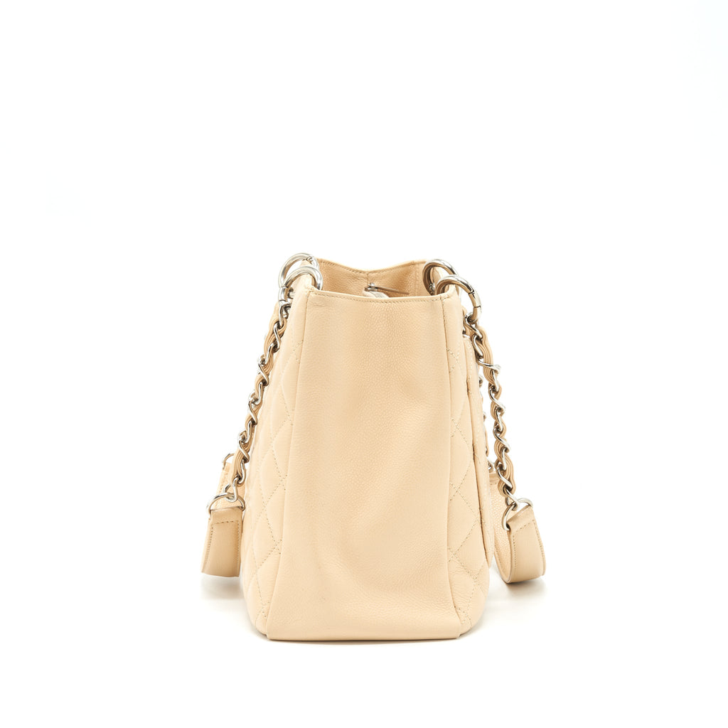 CHANEL GRAND SHOPPING TOTE BAG CAVIAR BEIGE SHW