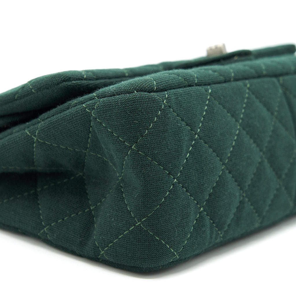 CHANEL REISSUE 2.55 226 FLAP BAG FABRIC DARK GREEN SHW