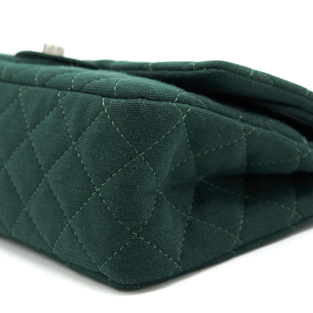 CHANEL REISSUE 2.55 226 FLAP BAG FABRIC DARK GREEN SHW