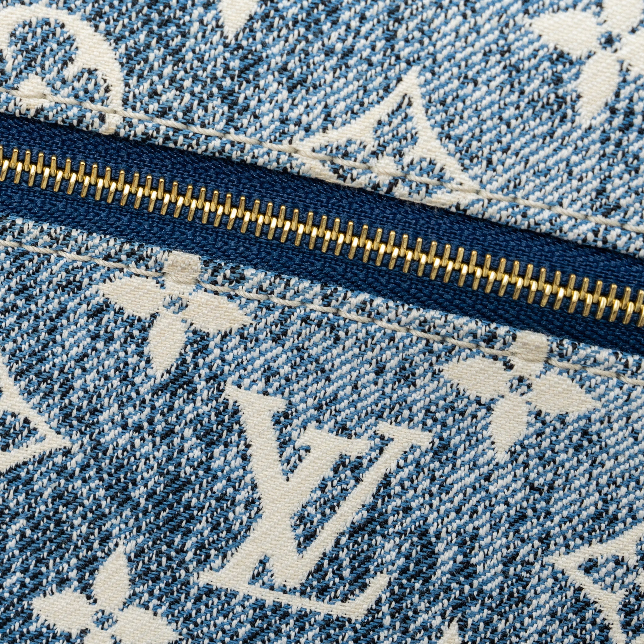 LOUIS VUITTON HALF-MOON LOOP BAGUETTE BAG DENIM BLUE GHW (NEW VERSION)