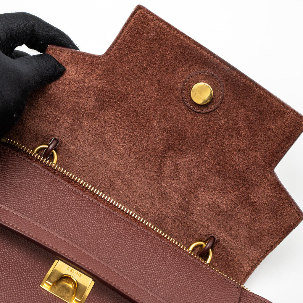 CELINE MICRO BELT BAG GRAINED CALFSKIN BURGUNDY GHW
