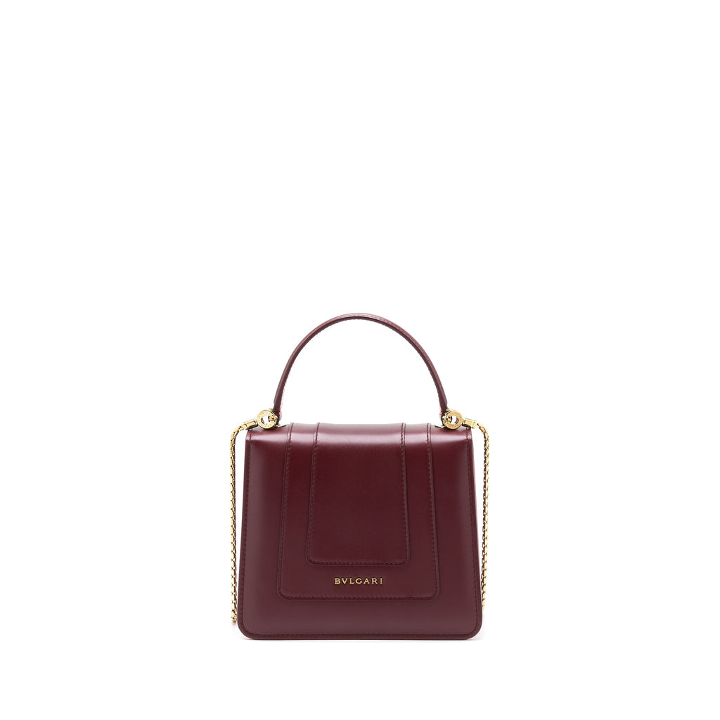 BVLGARI SERPENTI FOREVER TOP HANDLE BAG CALFSKIN RED