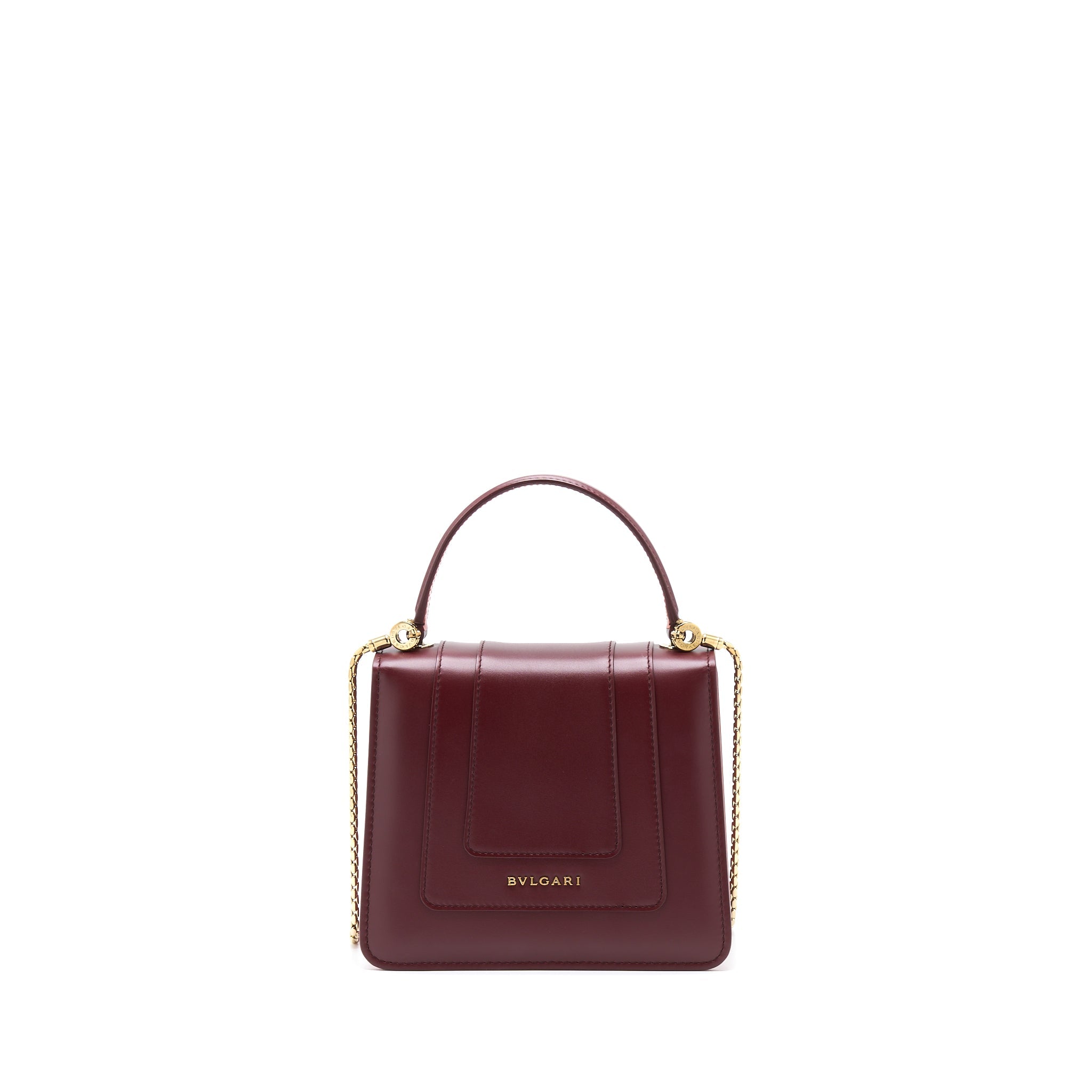 BVLGARI SERPENTI FOREVER TOP HANDLE BAG CALFSKIN RED