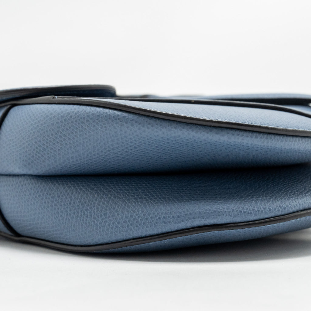 DIOR MEDIUM SADDLE BAG CALFSKIN BLUE GHW