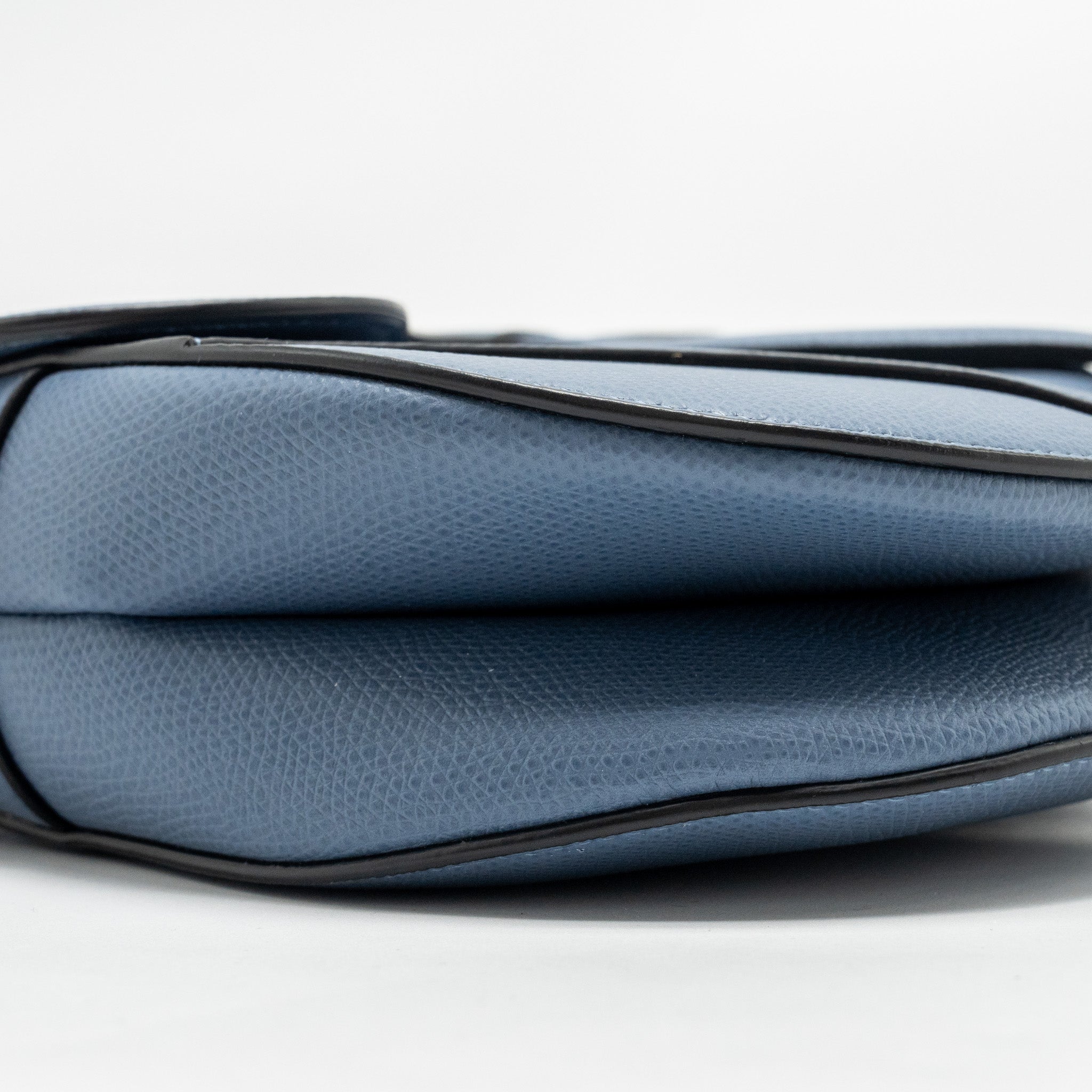 DIOR MEDIUM SADDLE BAG CALFSKIN BLUE GHW