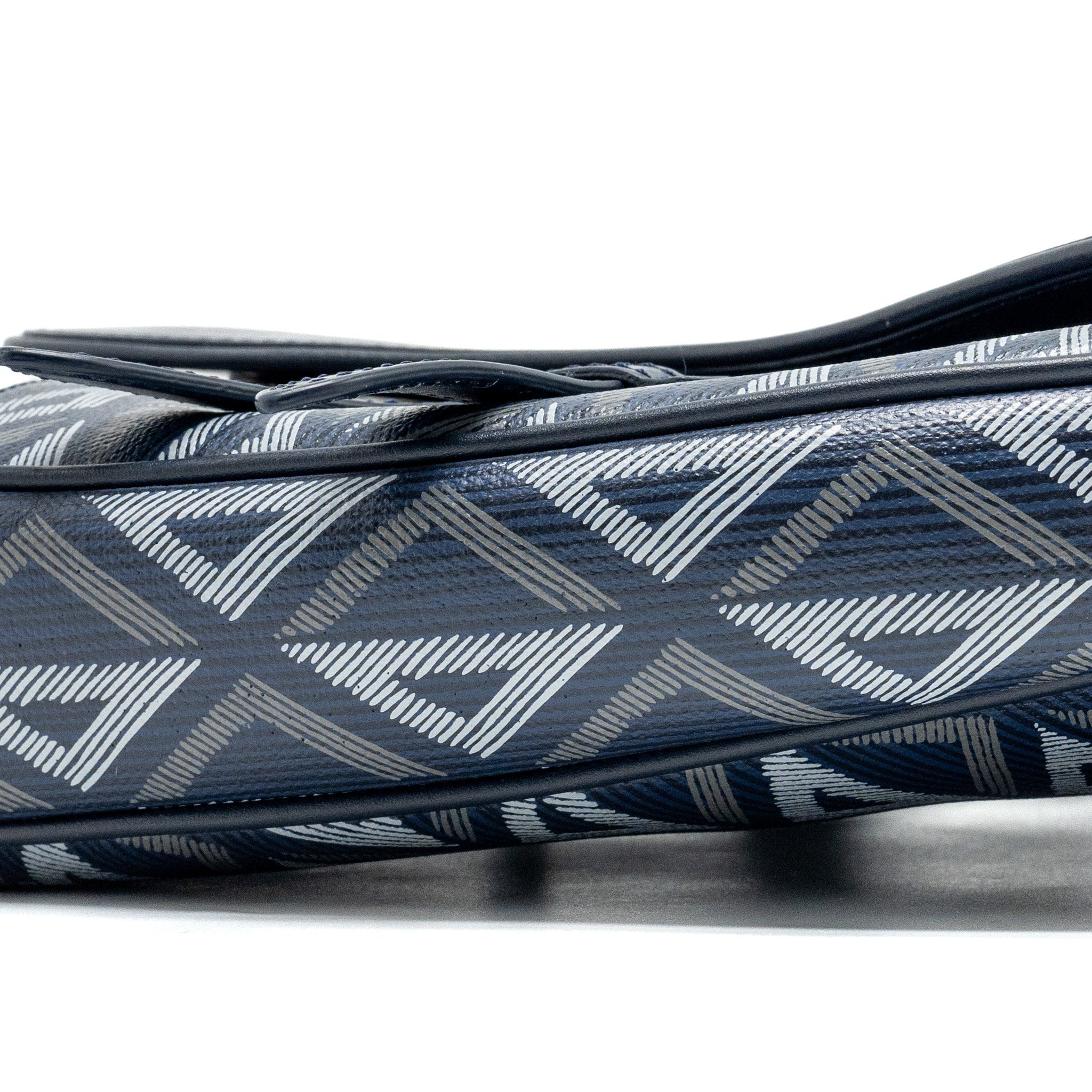 DIOR HOMME SADDLE BAG CD DIAMOND CANVAS/SMOOTH CALFSKIN NAVY BLUE SHW