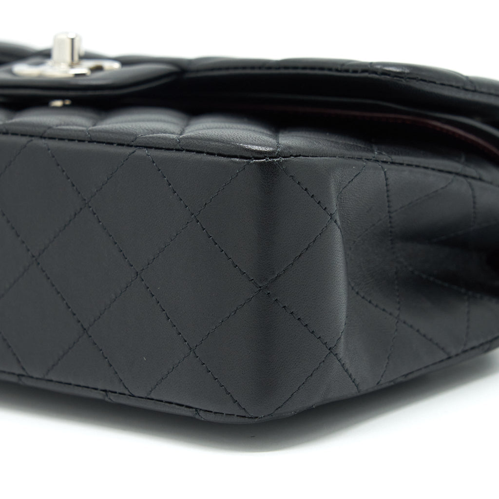 CHANEL SMALL CLASSIC DOUBLE FLAP BAG LAMBSKIN BLACK SHW