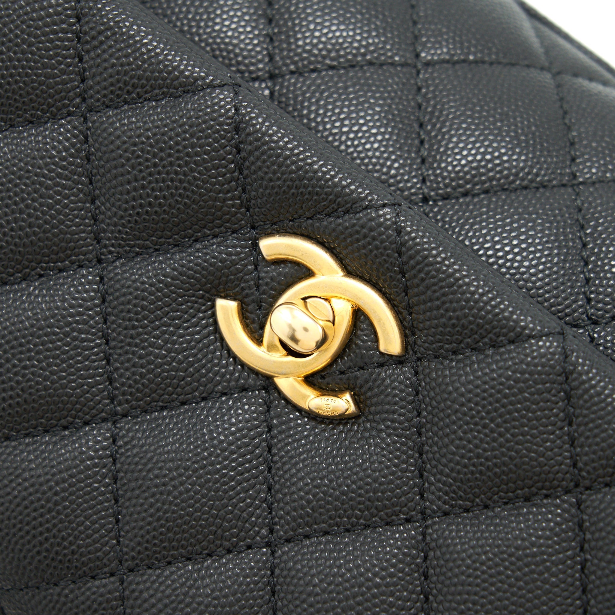 CHANEL CAVIAR QUILTED MINI COCO HANDLE FLAP BAG