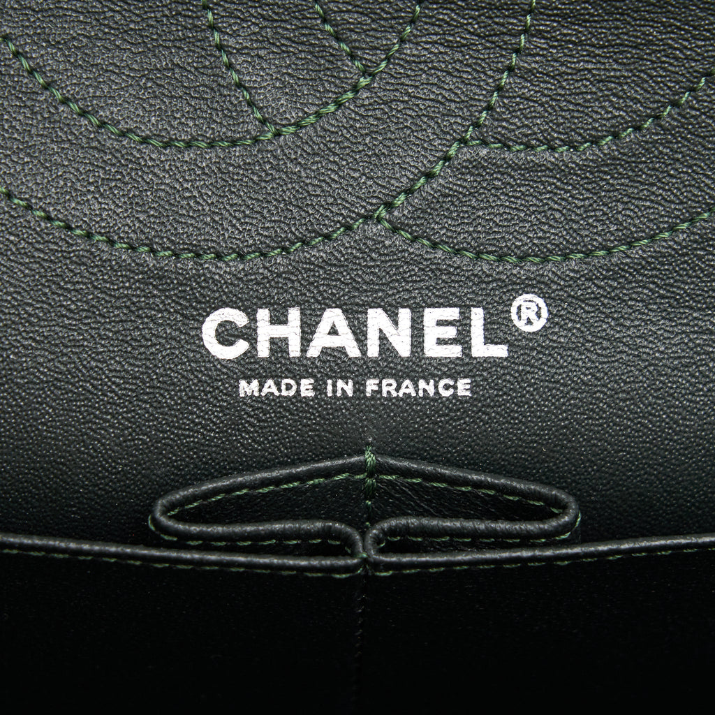 CHANEL REISSUE 2.55 226 FLAP BAG FABRIC DARK GREEN SHW