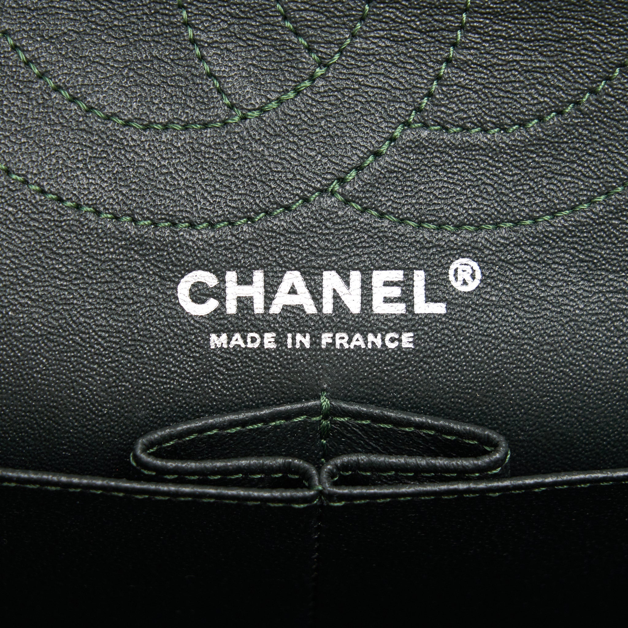 CHANEL REISSUE 2.55 226 FLAP BAG FABRIC DARK GREEN SHW
