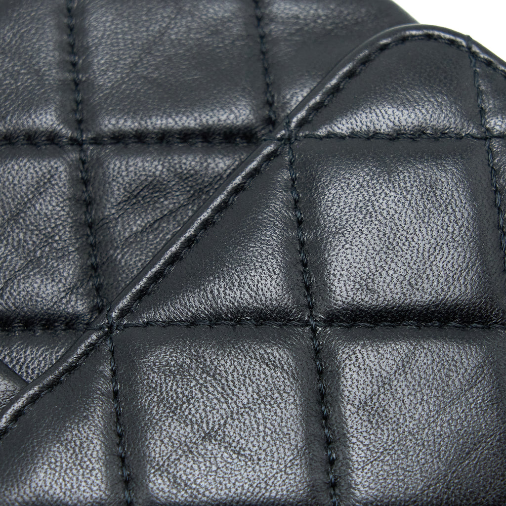 CHANEL CC LOGO FLAP BAG LAMBSKIN BLACK MULTICOLOUR HARDWARE (MICROCHIP)