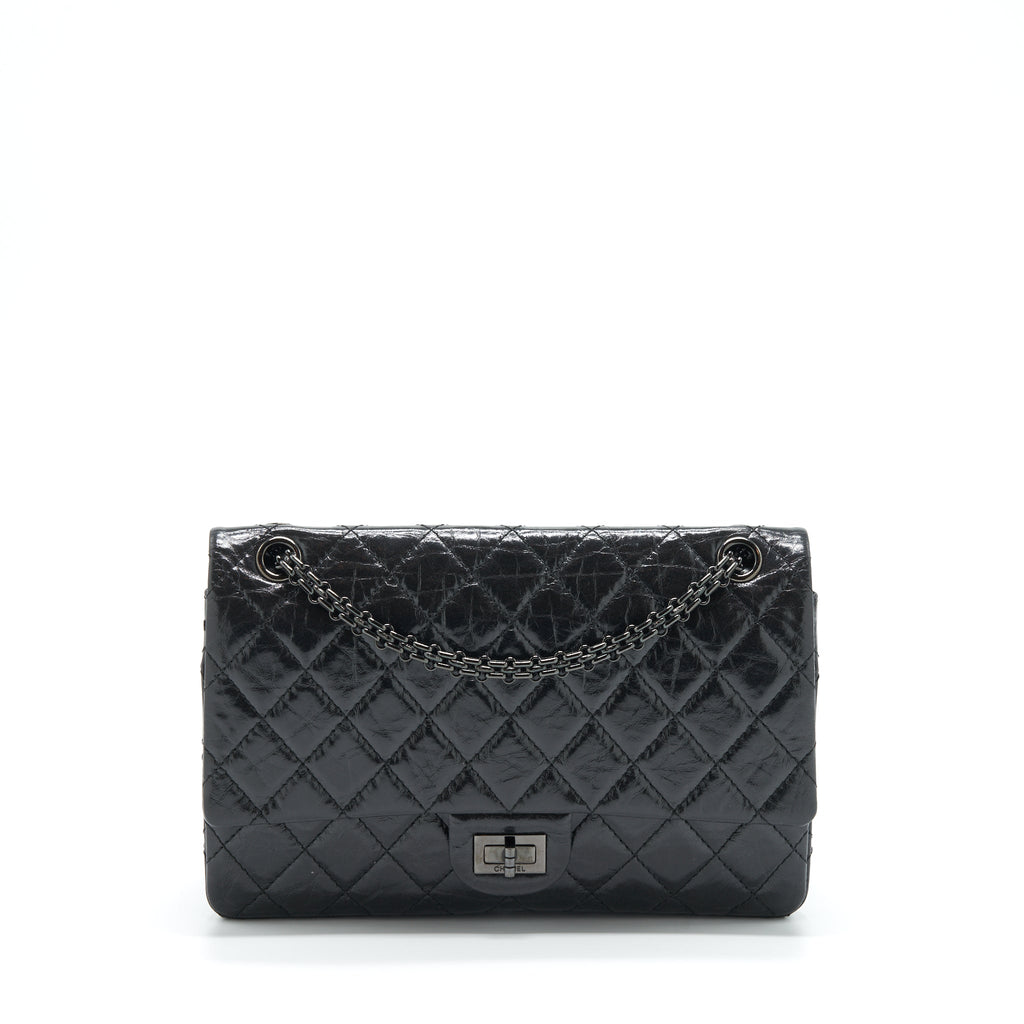 CHANEL 2.55 226 REISSUE AGED CALFSKIN SO BLACK