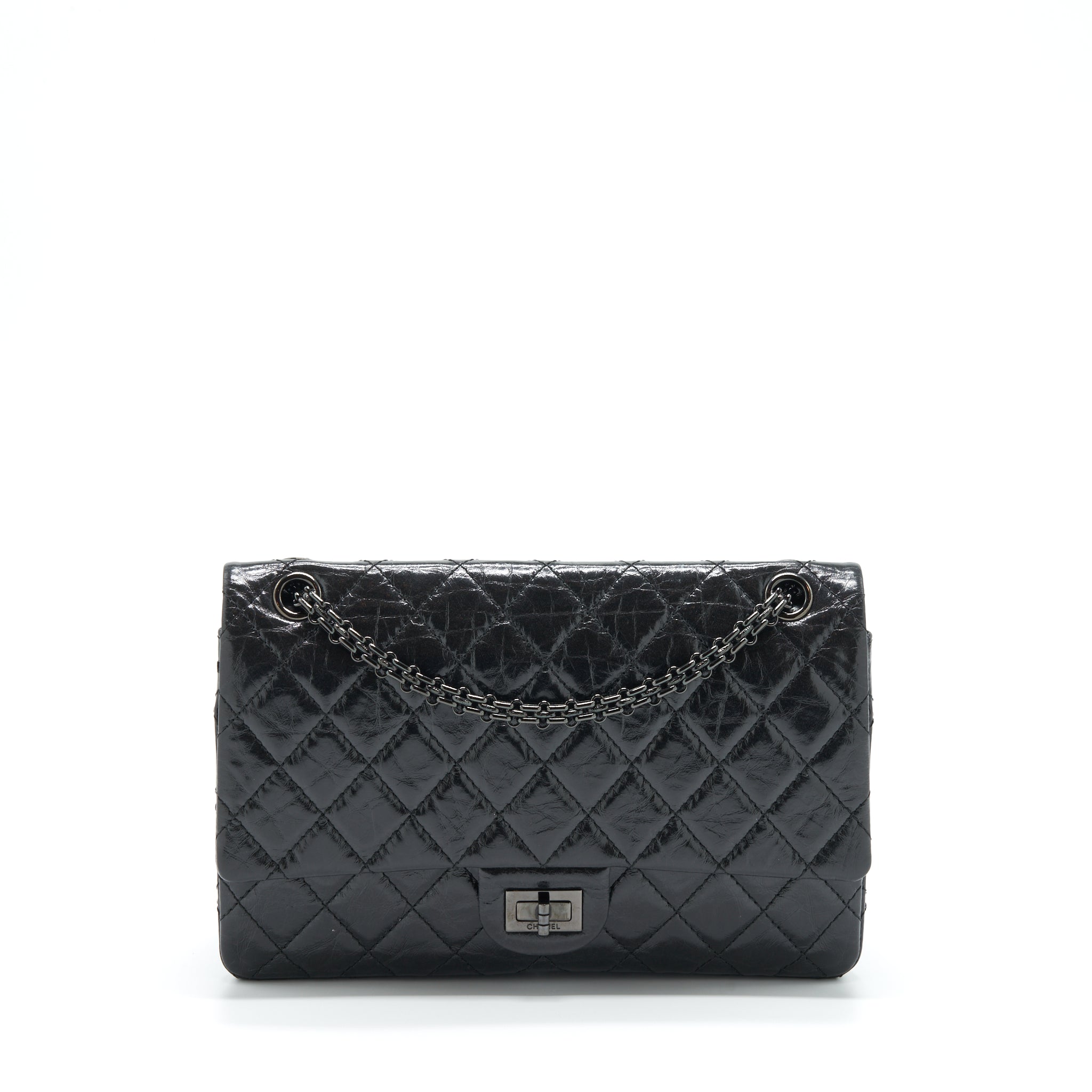 CHANEL 2.55 226 REISSUE AGED CALFSKIN SO BLACK