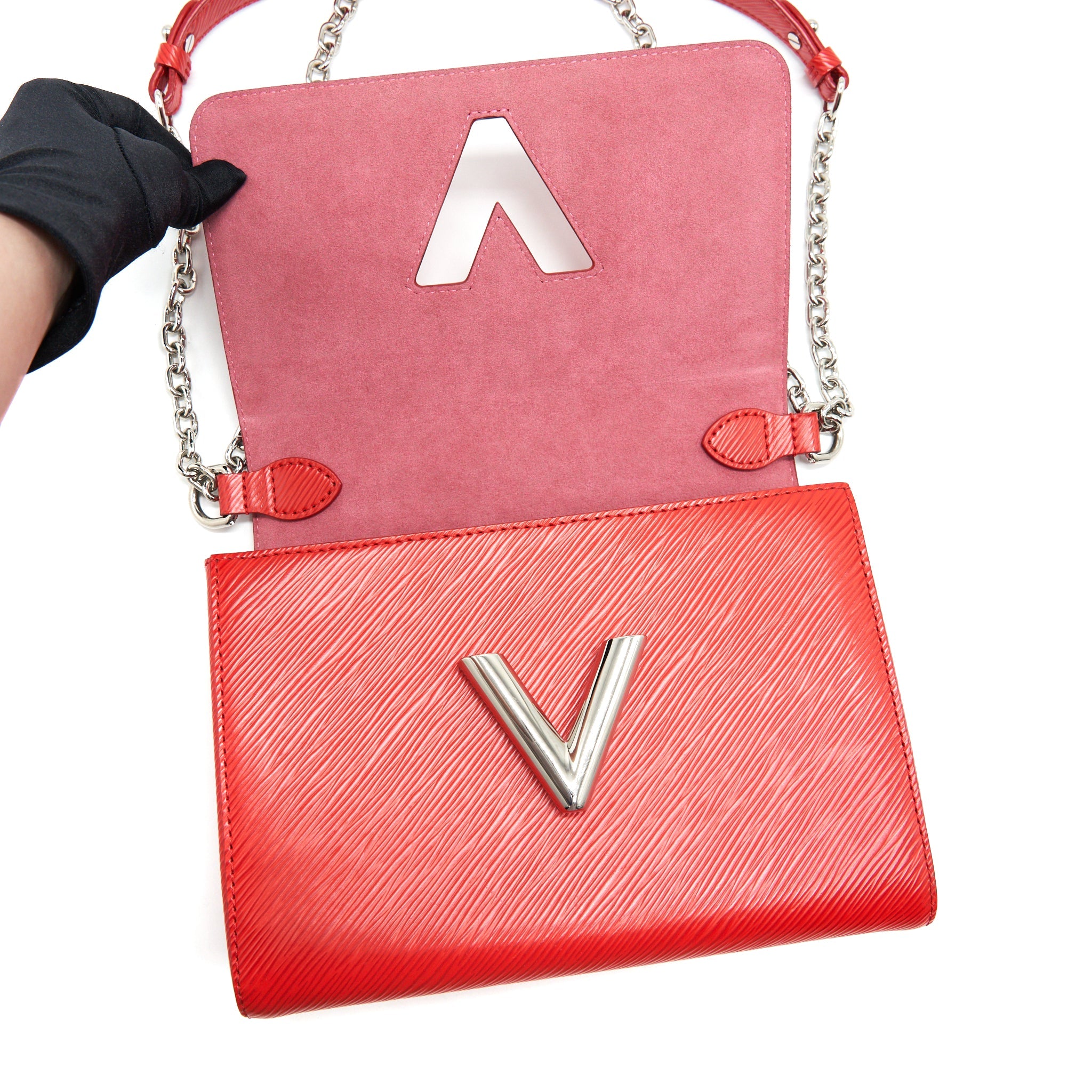 LOUIS VUITTON TWIST BAG MM RED SHW