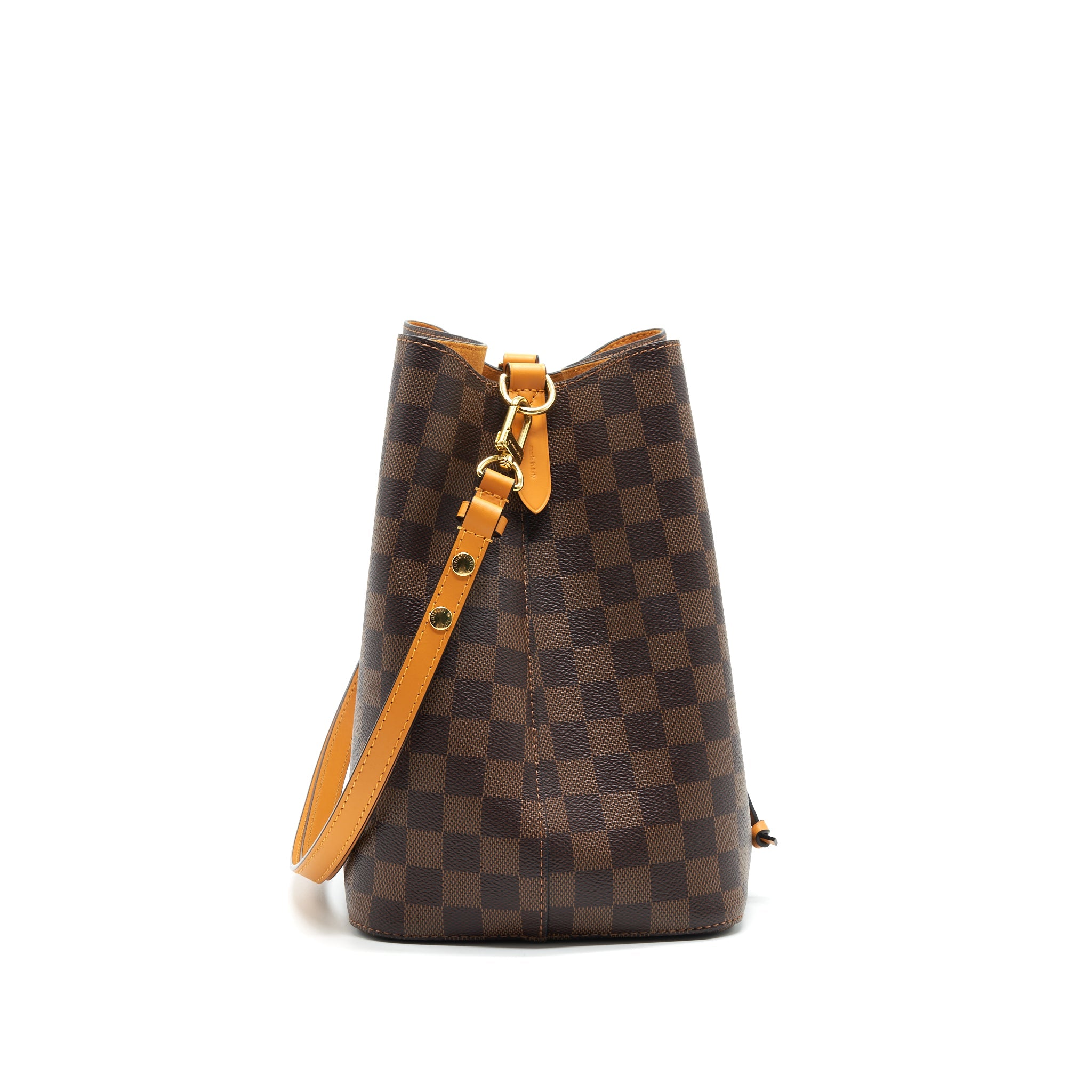 LOUIS VUITTON NEO NOE IN DAMIER EBENE/YELLOW