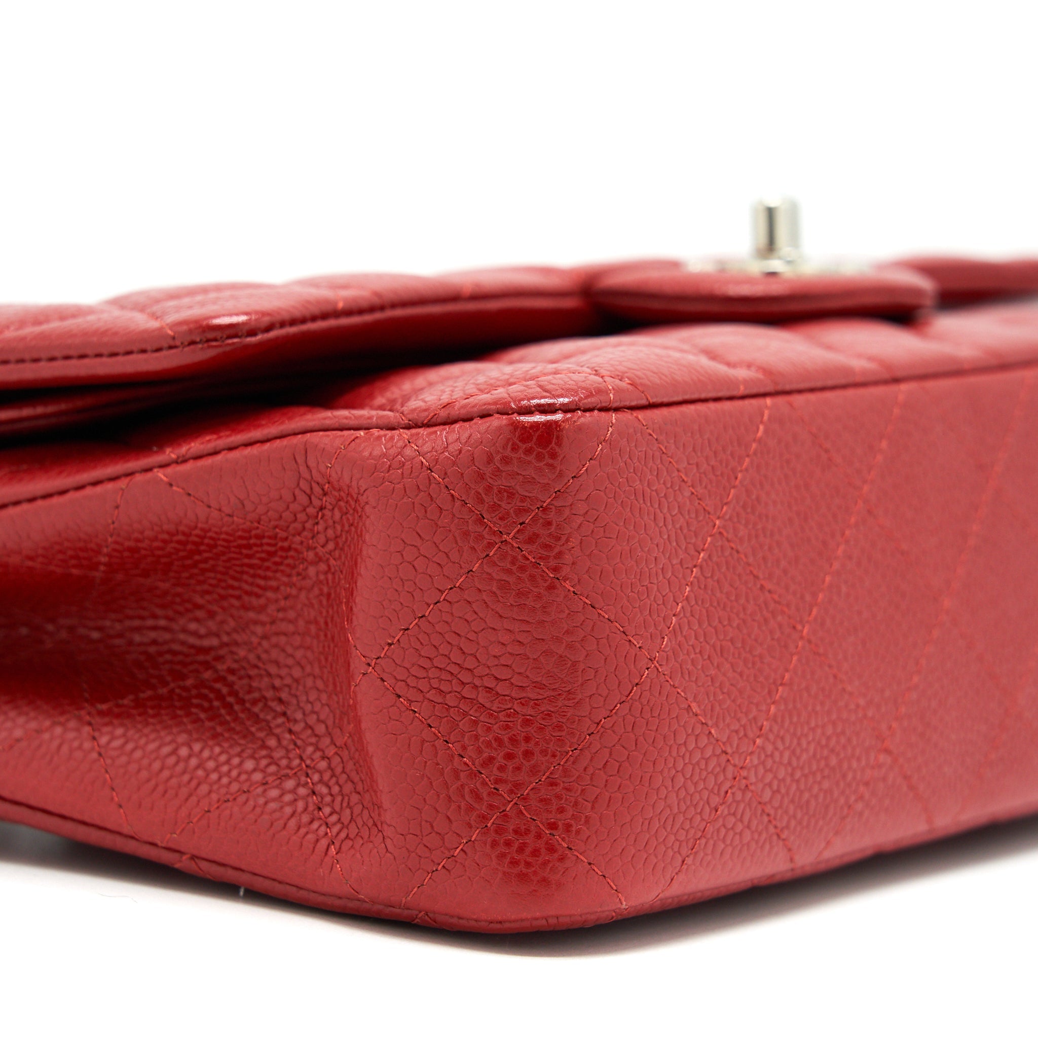 CHANEL MEDIUM CLASSIC DOUBLE FLAP CAVIAR RED SHW