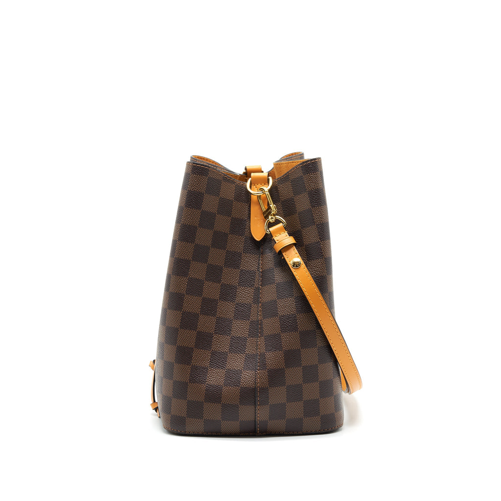 LOUIS VUITTON NEO NOE IN DAMIER EBENE/YELLOW