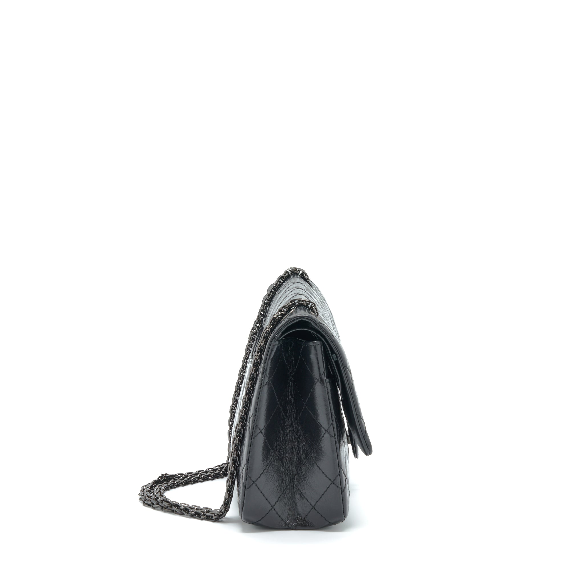CHANEL 2.55 226 REISSUE AGED CALFSKIN SO BLACK